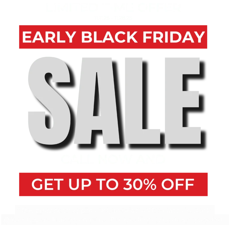 Sticker Promoting Black Friday Sales of up to 30% off